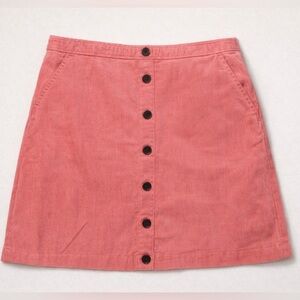 J. Crew Pink Button-Down Mini Skirt
